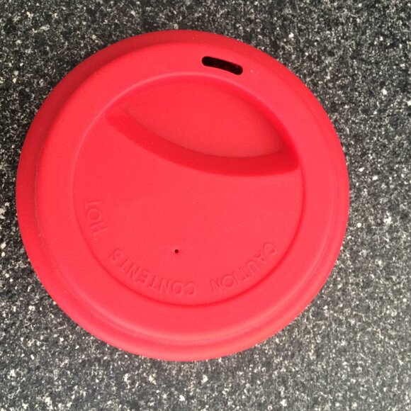 London UK Travel Mug Tumbler White Red Blue City Print Silicon Lid Porcelain - Picture 5 of 8